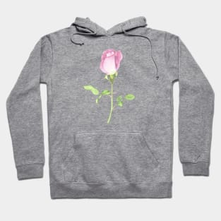 Pink rose, watercolor painting Hoodie